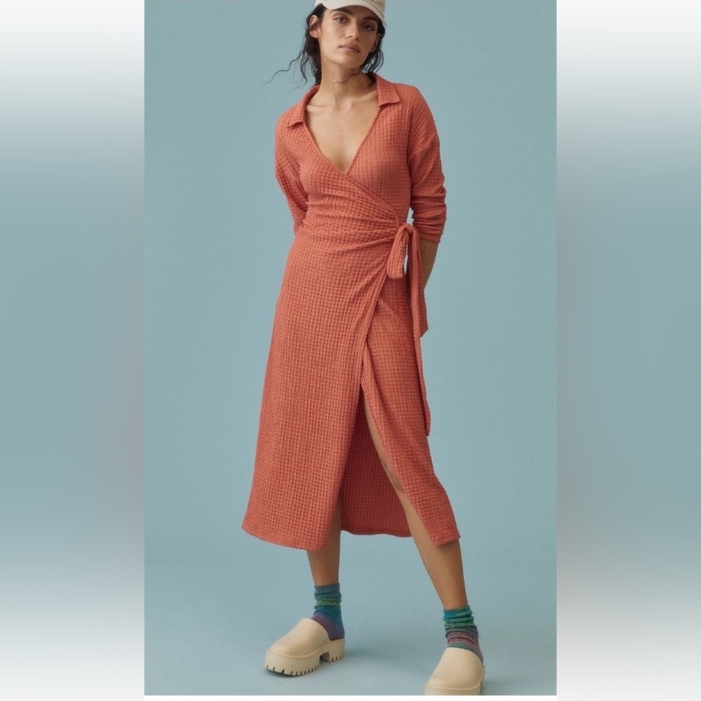 Anthropologie Terracotta Wrap Dress